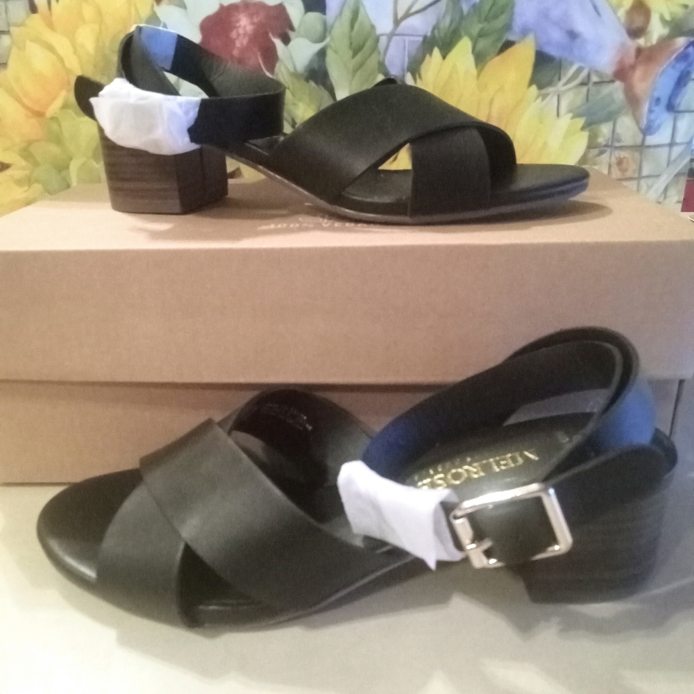 Melrose Ave Size 6.5 Heeled Black Sandals New In Box